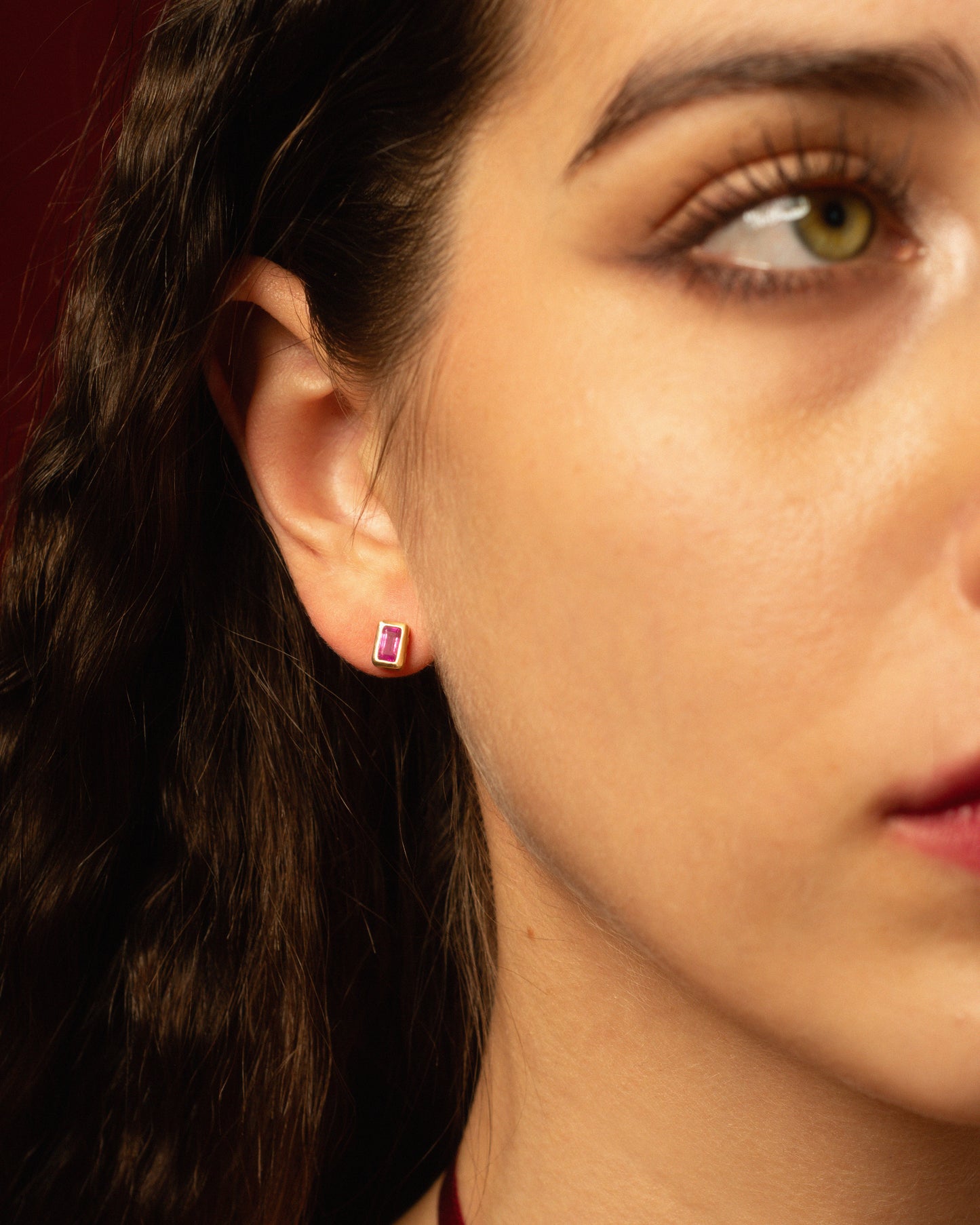 TEMPLE EARRINGS - RUBY