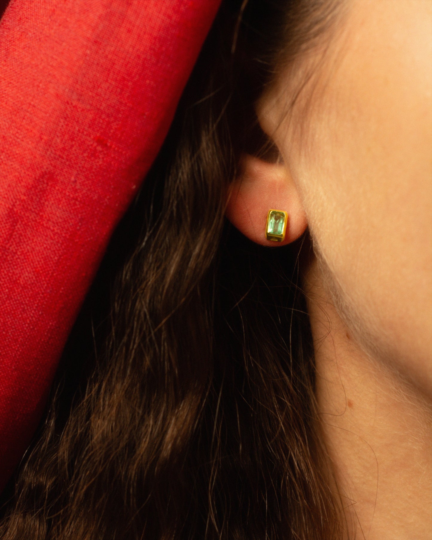 TEMPLE EARRINGS ~ EMERALD