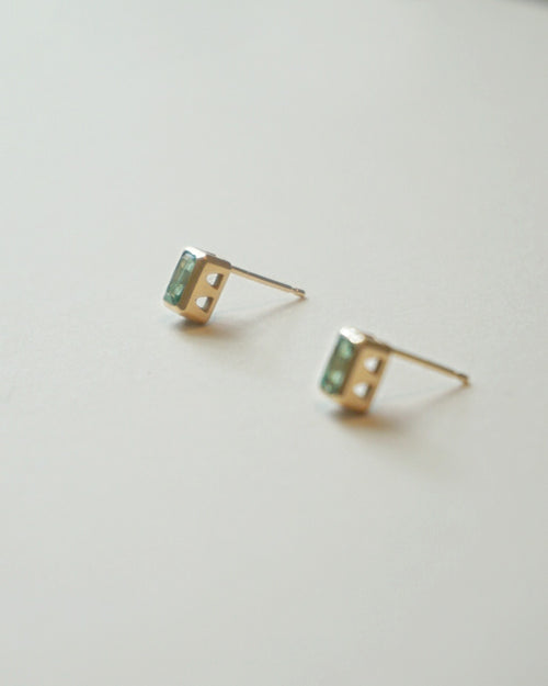 TEMPLE EARRINGS ~ EMERALD